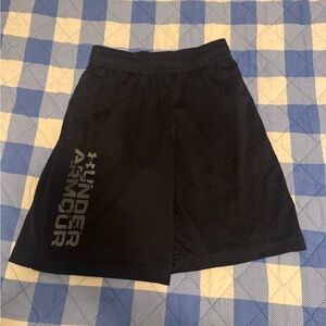Under Armour Black Drawstring Athletic Shorts with Branded Waist